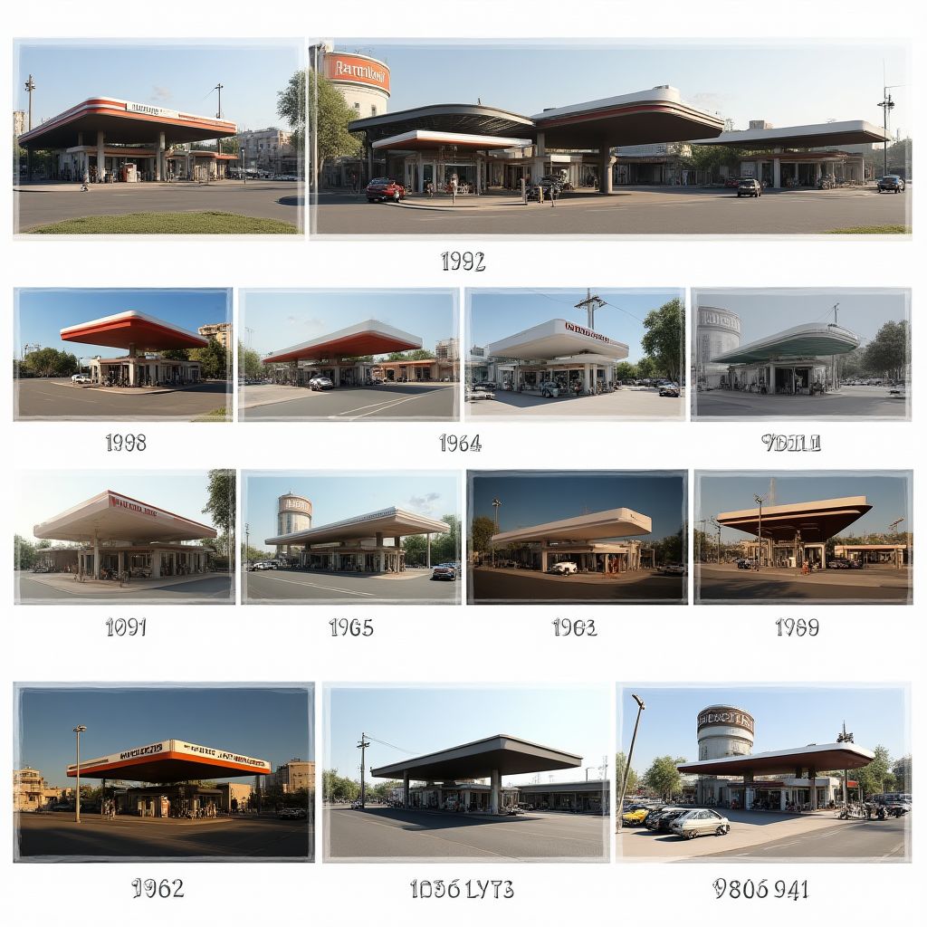 Collage histórico de estaciones YPF